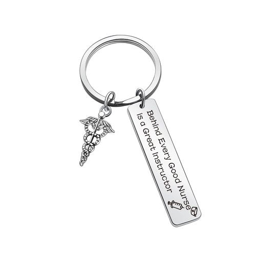 ZQEOU Nursing Keychain Nurse Preceptor Professor Teacher Gift Nursing Instructor Gifts Nurses Day Gift RN Gifts