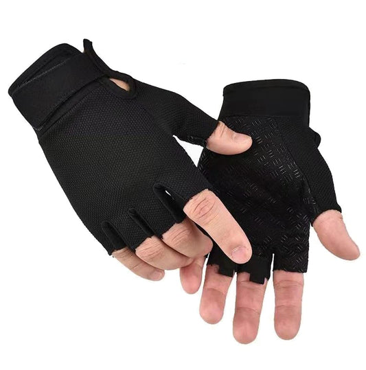 Fingerless Biking Gloves - Tactical & Airsoft Training, Fishing & Biking Gloves for Men & Women (Black, Small)