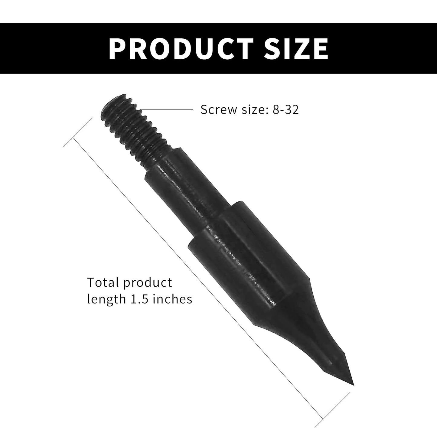 AREYCVK (12Pcs) Archery Points,100 Grains Archery Field Points,Archery Practice Hunting Arrow Tip for Recurve, Compound Bow Crossbow,Screw-in arrowheads