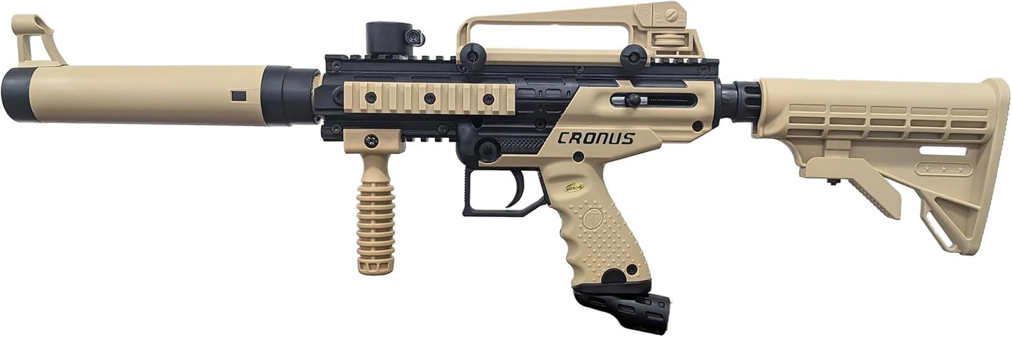 Tippmann Cronus Tactical Semi Auto Paintball Marker Gun, Black and Tan