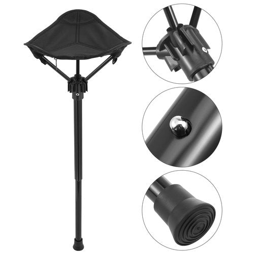 SUPVOX Portable Folding Chair: Adjustable Height Collapsible Stool for Outdoor Camping - Lightweight and Space-Saving Design - Durable Aluminum and Nylon Construction