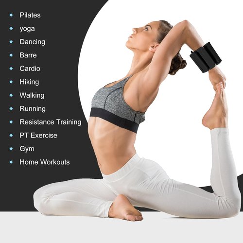 Bullpiano Wrist Weights for Women Men, Wrist and Ankle Weights Adjustable Silicone Weighted Bracelet Wrist Weights for Running, Gym, Swimming, Yoga, Dance, Set of 2(1lb Each), (Black)