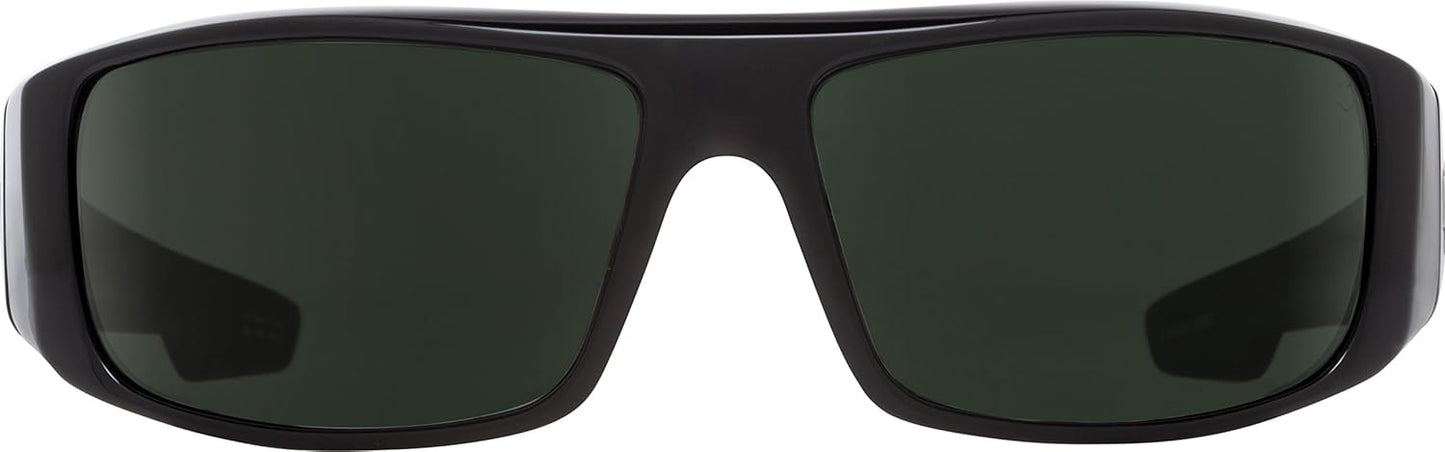 Spy Optic Logan 670939038864 Polarized Wrap Sunglasses, 60 mm (Black/Happy Gray/Green Polar)