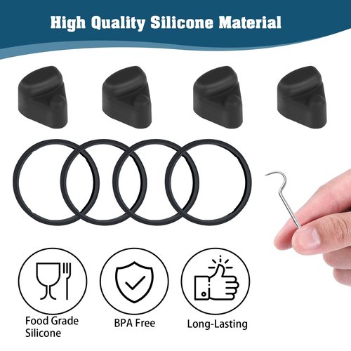 UBEEKOO Replacement Stopper and Replacement Gasket, Compatible with Stanley Quick FLIP GO 24/36oz Water Bottle Lid, Silicone Top Cap and Sealing Gaskets Replacement Parts for Stanley Accessories,4B+4B