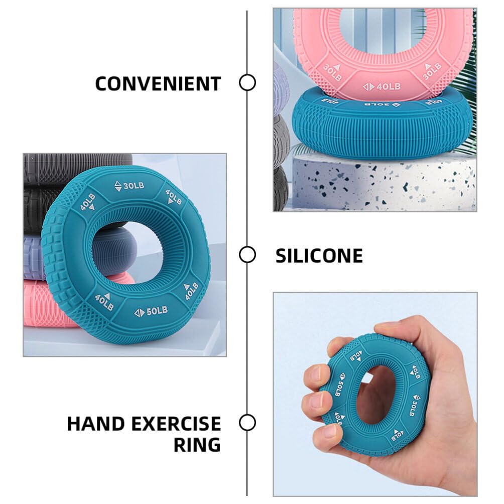 GANAZONO Hand Strengthener Grip Ring Forearm Trainer Gripper Donut Finger Training Exerciser Silicone Squeezer Gripper Hand-muscle Wrist Developer for Home Gym Exercise Equipment