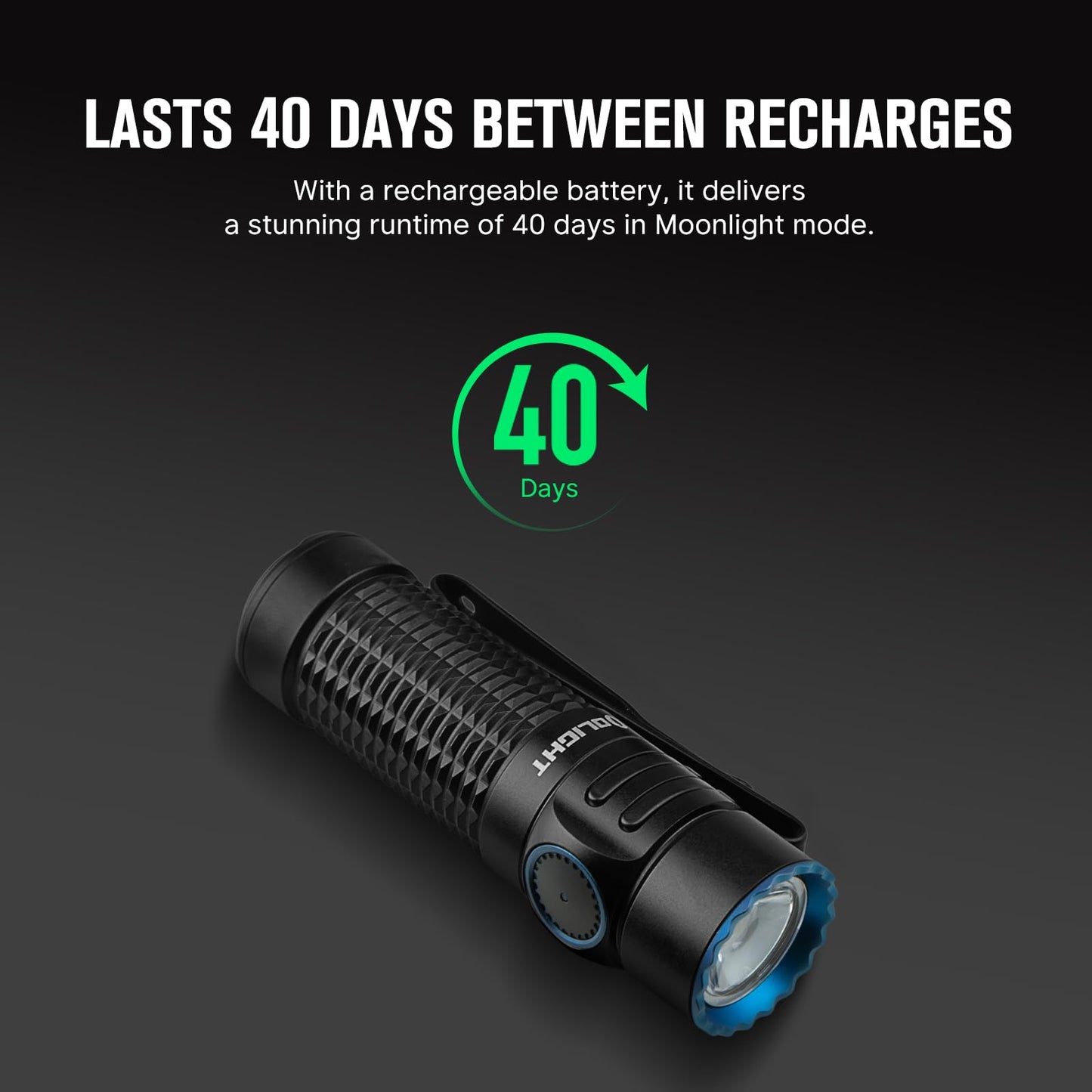 OLIGHT Warrior Nano Tactical Flashlight, 1200 Lumens Rechargeable LED Light with MCC Charger, Dual Switches EDC Light for Emergency, Outdoors and Camping (Black)