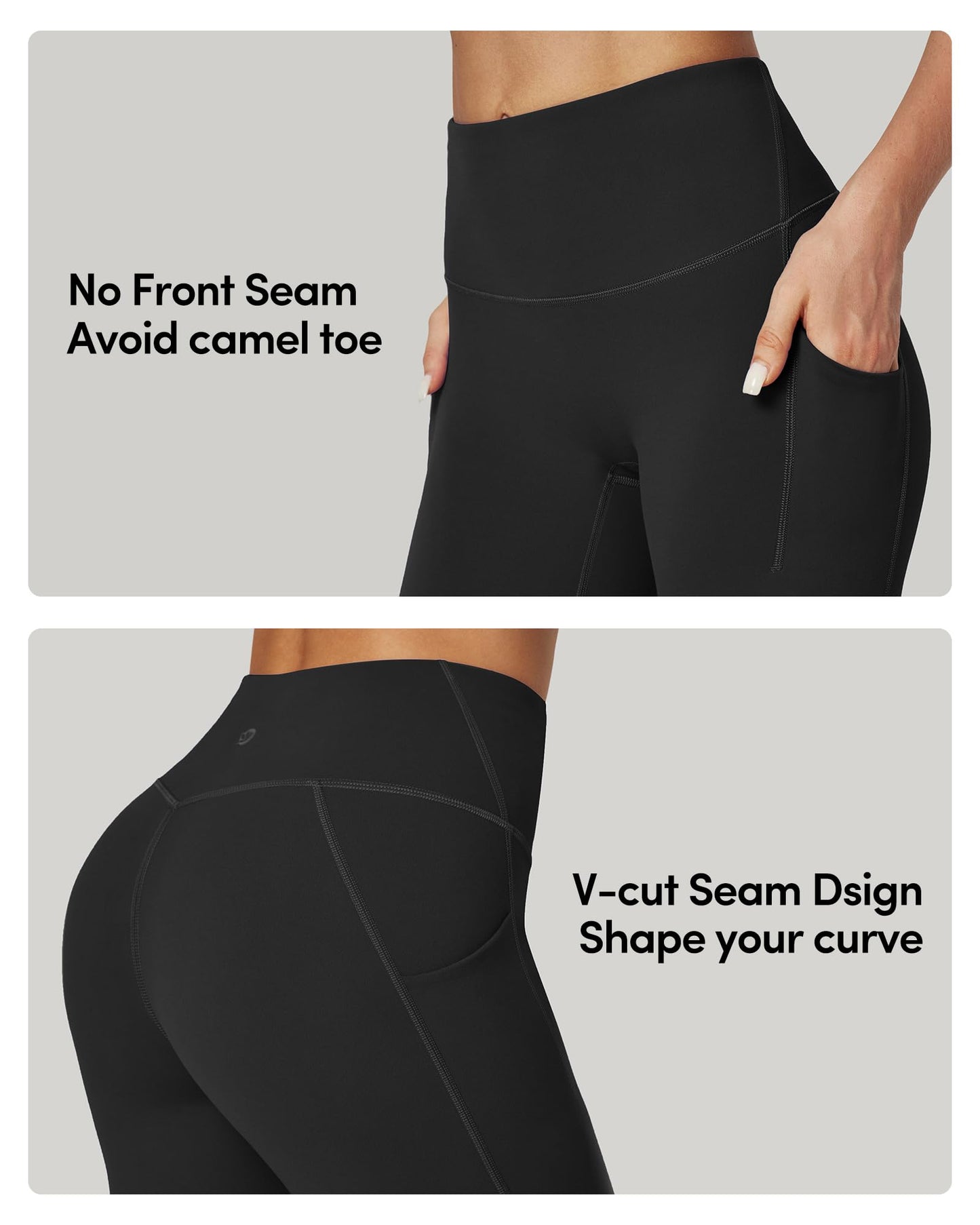 IUGA Biker Shorts Women 8" Tummy Control High Waisted Yoga Gym Workout Compression Running Spandex Shorts Women with Pockets Black