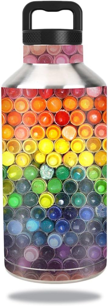 MightySkins Skin Compatible with Ozark Trail Water Bottle 64 oz wrap Cover Sticker Skins Rainbow Explosion