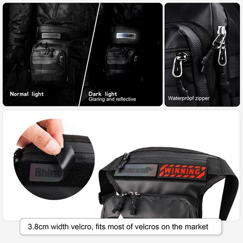 SUNELFFY Motorcycle Drop Leg Bag Military Thigh Pouch Bag Tactical Hip Thigh Pack Leg Bag Multifunctional for Riding Cycling Hiking Climbing Men and women (Black)