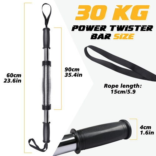 INNOLIFE Power Twister Bar, Upper Body Exercise Equipment for Chest Workout, Shoulder, Forearm, Bicep and Arm Strengthening Workout Equipment (66LB (30KG))