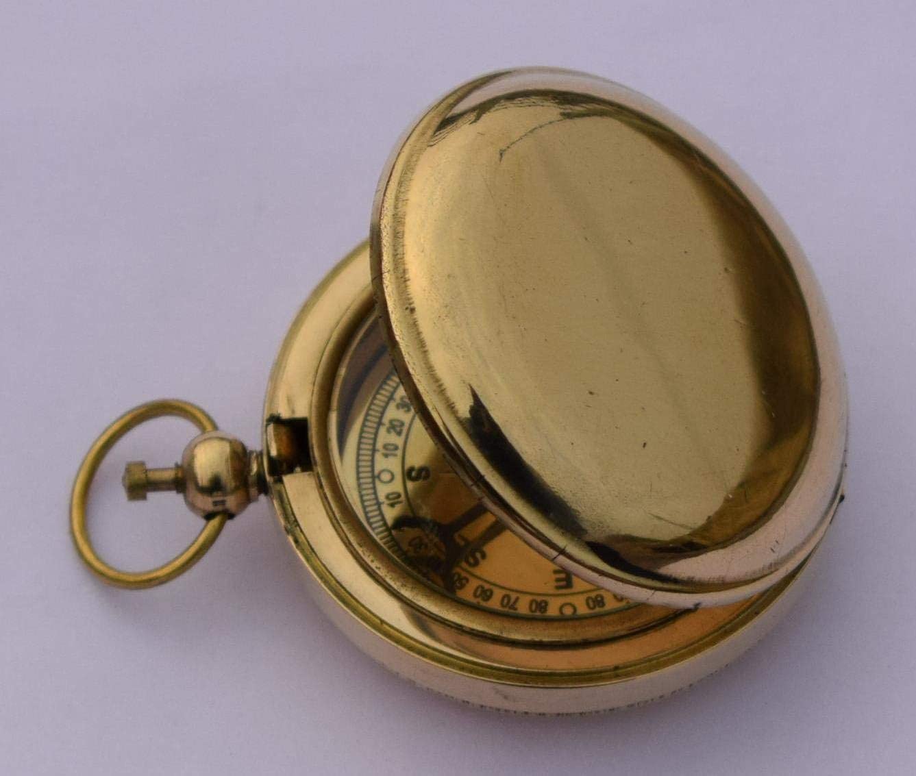 Antique Brass Compass Push Button Pocket Compass Nautical Navigation Tool for Outdoor Camping Travelling & Hiking