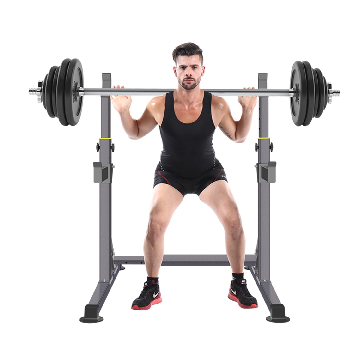 Adjustable Squat Rack,Multi-Function Barbell Rack for Weight Lifting and Home Gym Fitness Workout Portable Squat Bench Press