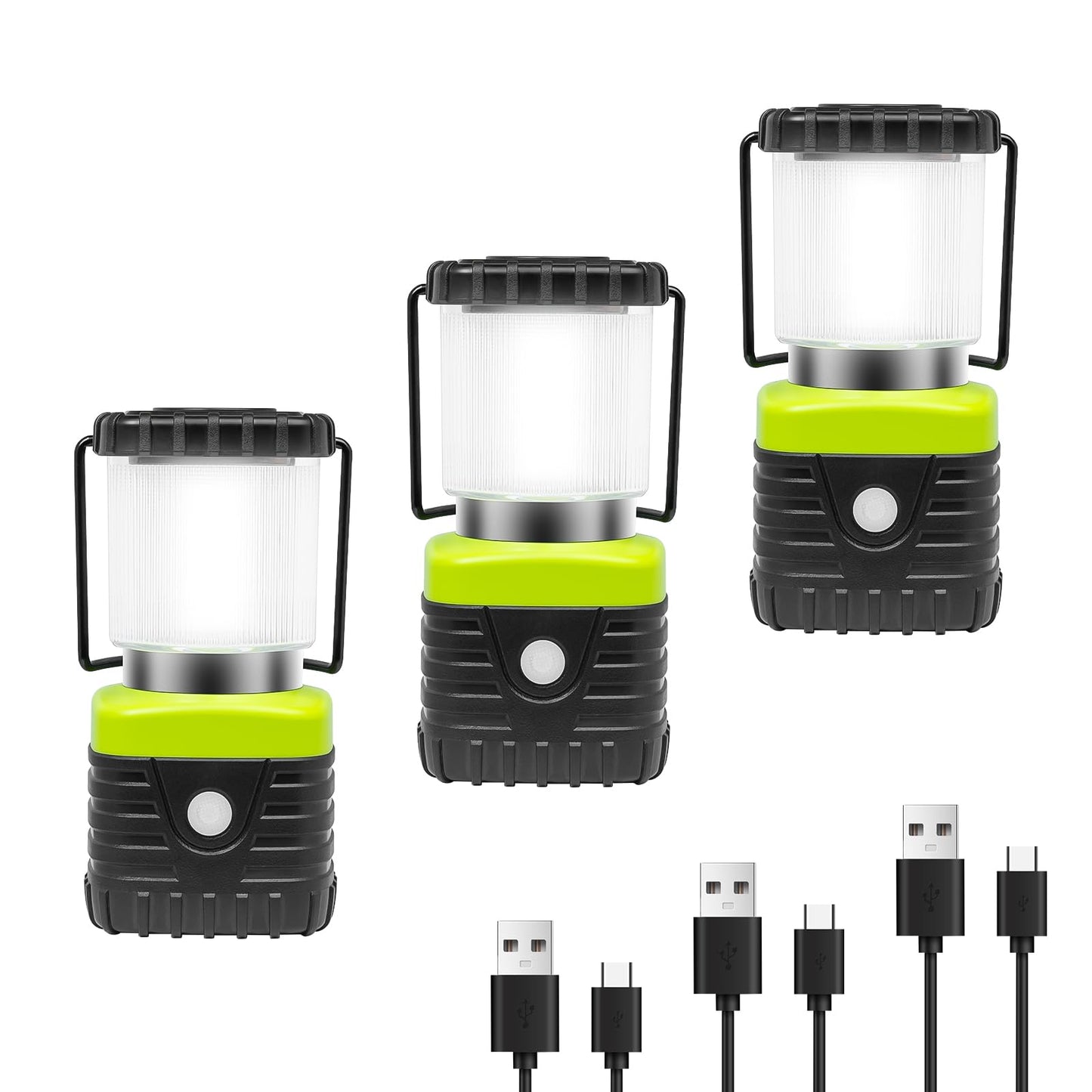 Jarxin 3Packs LED Camping Lantern Rechargeable 1000LM, 4500mAh Power Bank, IP44 Waterproof Lantern Flashlight for Hurricane Emergency, Hiking