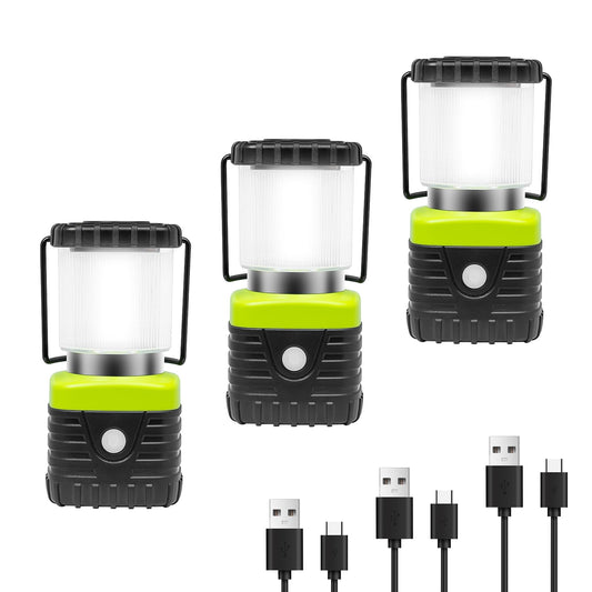 Jarxin 3Packs LED Camping Lantern Rechargeable 1000LM, 4500mAh Power Bank, IP44 Waterproof Lantern Flashlight for Hurricane Emergency, Hiking