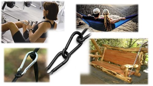 Branded Boards | 50 Pack and 100 Pack | Bulk Heavy Duty Carabiner Snap Clip Hooks |Black, Zinc and Stainless | Contractors, Gyms, Fitness Centers, Business, Industrial (8cm Black 50-Pack)