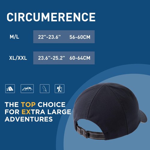 TOP-EX XL XXL Oversized Waterproof Men Women Navy Running Hydro Cooling Hat Baseball Cap for Large Heads