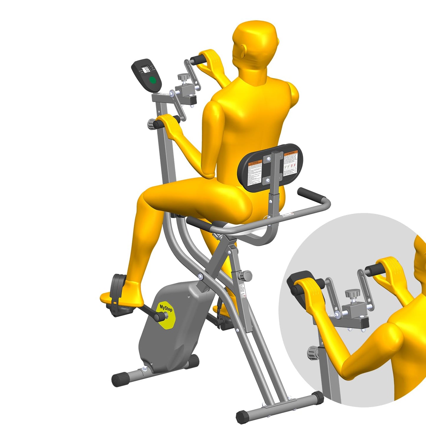 Folding Exercise Bike - Stationary Bikes for Home Use, Arms and Feet Workout, Foldable Indoor Cycling Machine - Magnetic with 8-Level Adjustable Resistance and 300 lbs Capacity