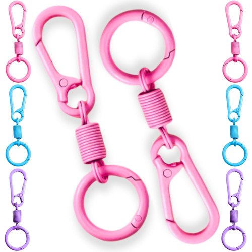 6Pcs Heavy Duty D Ring Caribeaner Clip with O Rings,Colorful Small Carabiner Clip Keychain Multipurpose Bags Belting Bird Cages Pole Dog Leash Camera Straps Cage Backpack Outdoor Connector 3Colors