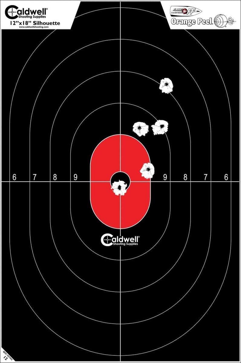 Caldwell Silhouette Center Mass Targets with Hi Vis Flake Off Material and Strong Construction for Outdoor, Range, Shooting and Hunting