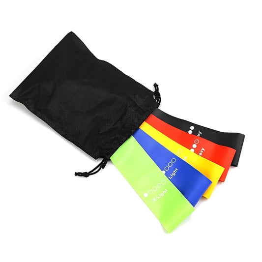 Generic Resistance Bands Set, Exercise Loops, Strength Workout Bands with Carry Bag, Set of 5