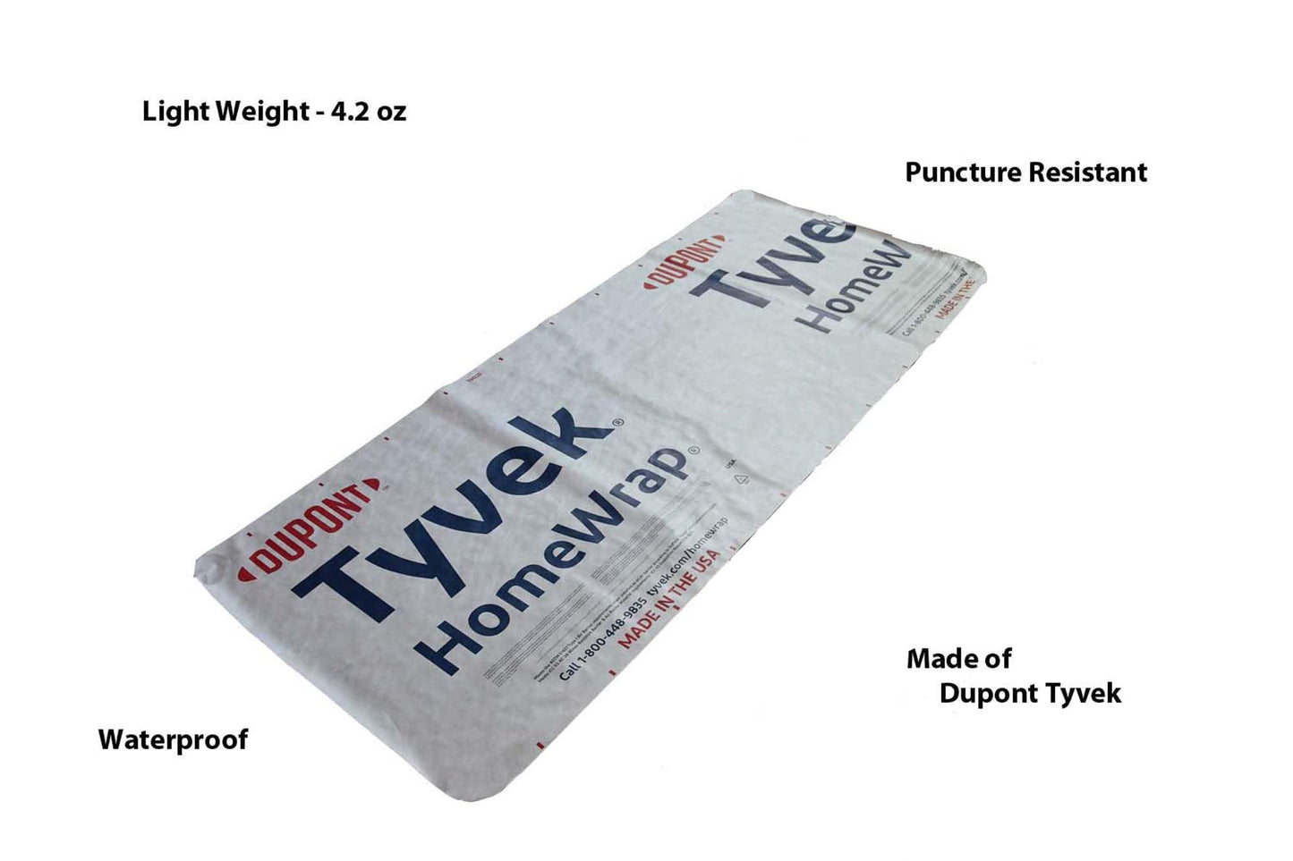 Ultralight Camping Tarp, Backpacking Tarp, Tyvek Sheet, Tent Footprint, House Wrap, Tent Flooring, Ground Cloth, Camping Fly - Multiple Sizes