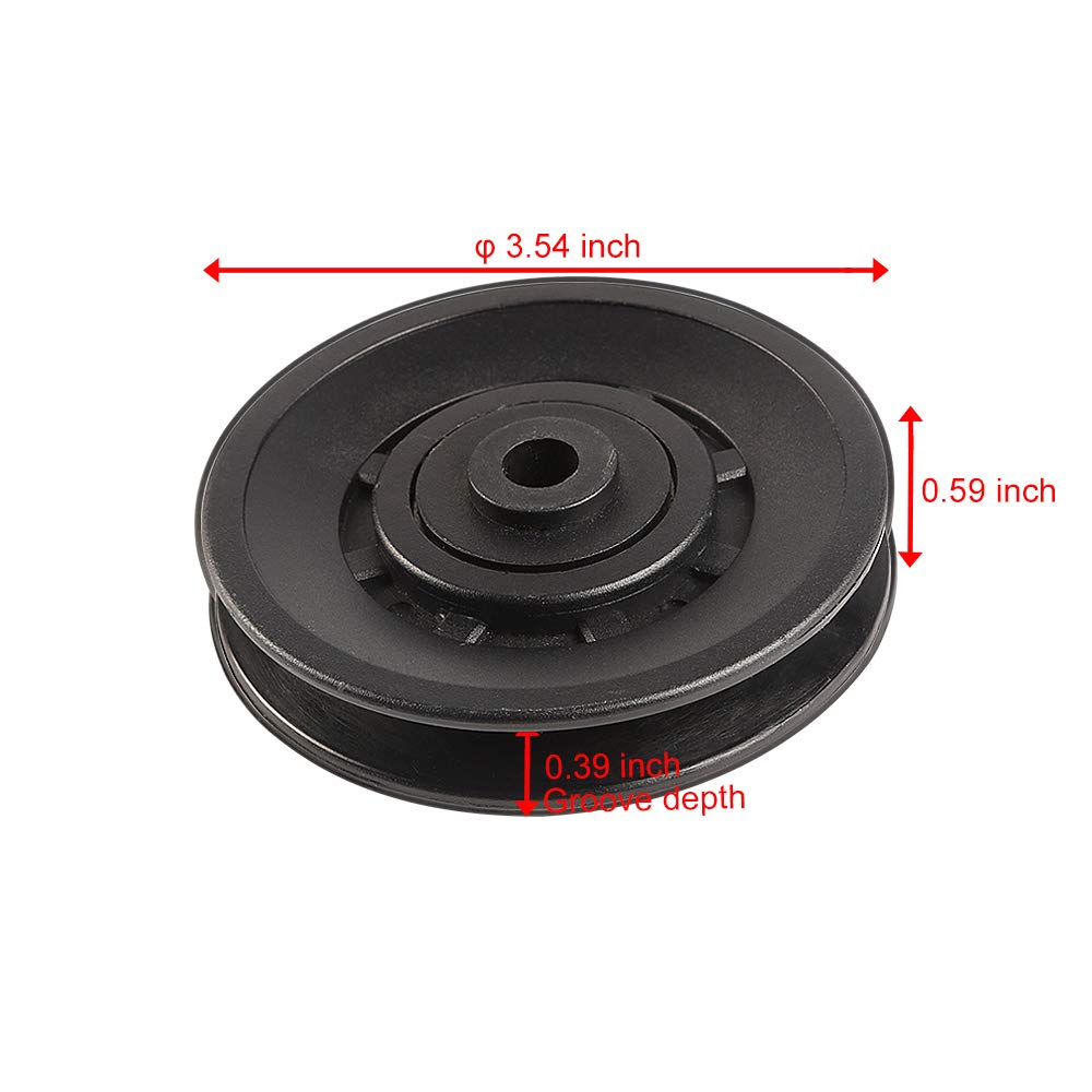 90mm(3.54inch) Universal Bearing Pulley Wheel for Cable Machine Gym Equipment Part Garage Door (2 PCS)