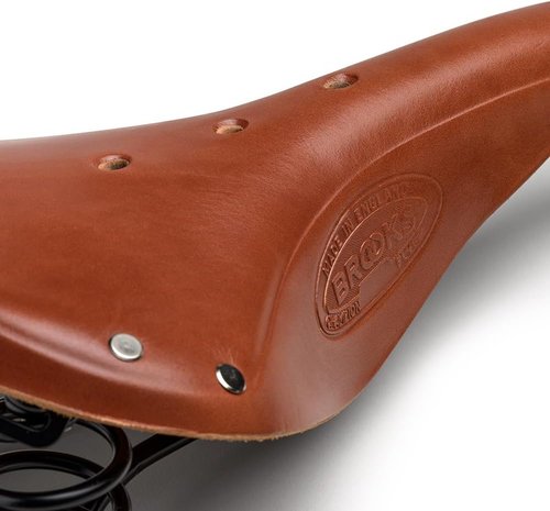 Brooks England Flyer, Touring Leather Bike Saddle with Suspension Springs
