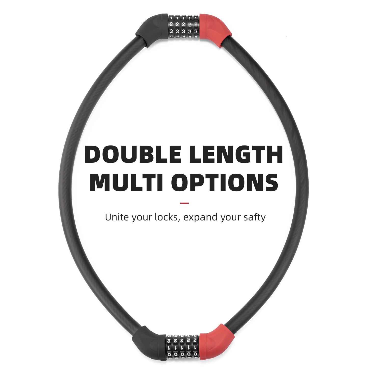 ROCKBROS Bike Lock 5 Digit Cable Lock Lightweight Bicycle Lock Bike Lock Combination Portable Lock for Bike