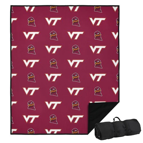 LOGOVISION Virginia Tech Picnic Outdoor Blanket, 50"x60" Logo Pattern, Foldable Blanket for Picnic, Beach, Camping, Park, Tailgate