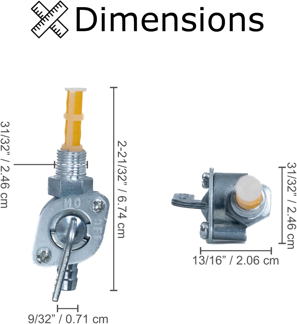 AlveyTech Petcock Fuel Valve with M10-1.0 Thread for 80cc 2-Stroke Bicycle Engine Kit