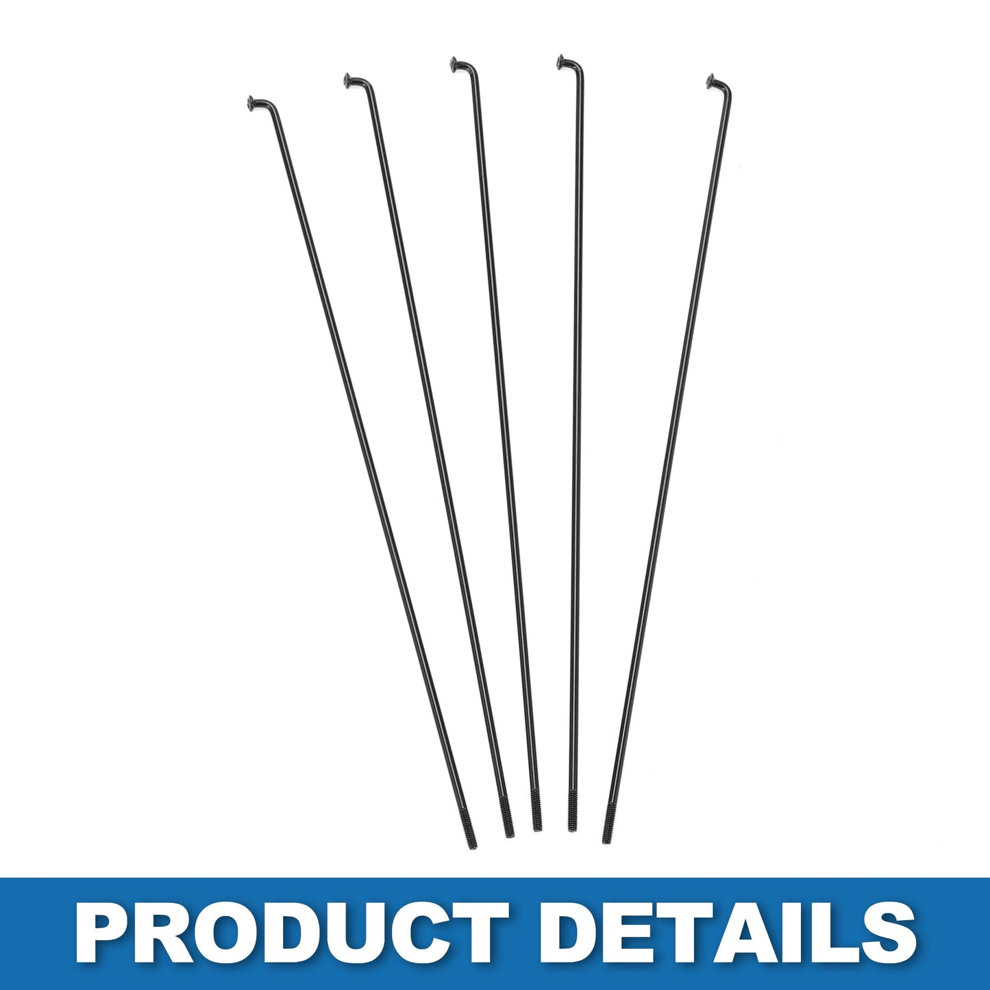 A ABSOPRO Bike Bicycle Spokes 14G 280MM Mountain Bike Spokes Steel Black 36Pcs