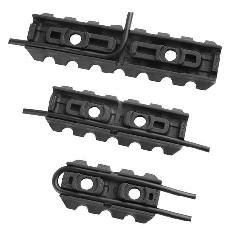 ZBULAR Picatinny Accessory Rail Single Picatinny Rail Pressure Switch Cable Guides Compatible with M-LOK System, Flashlight Laser Wire Management System 3-3-5-5-7-7 Slot - 6 Pieces