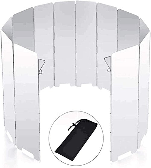 Camping Stove Windscreen 12 Plates Ultralight Folding Camp Stove Windscreen Portable Camping Stove Windshield for Use with Alcohol Stoves and Other Backpacking Stoves Butane Stoves