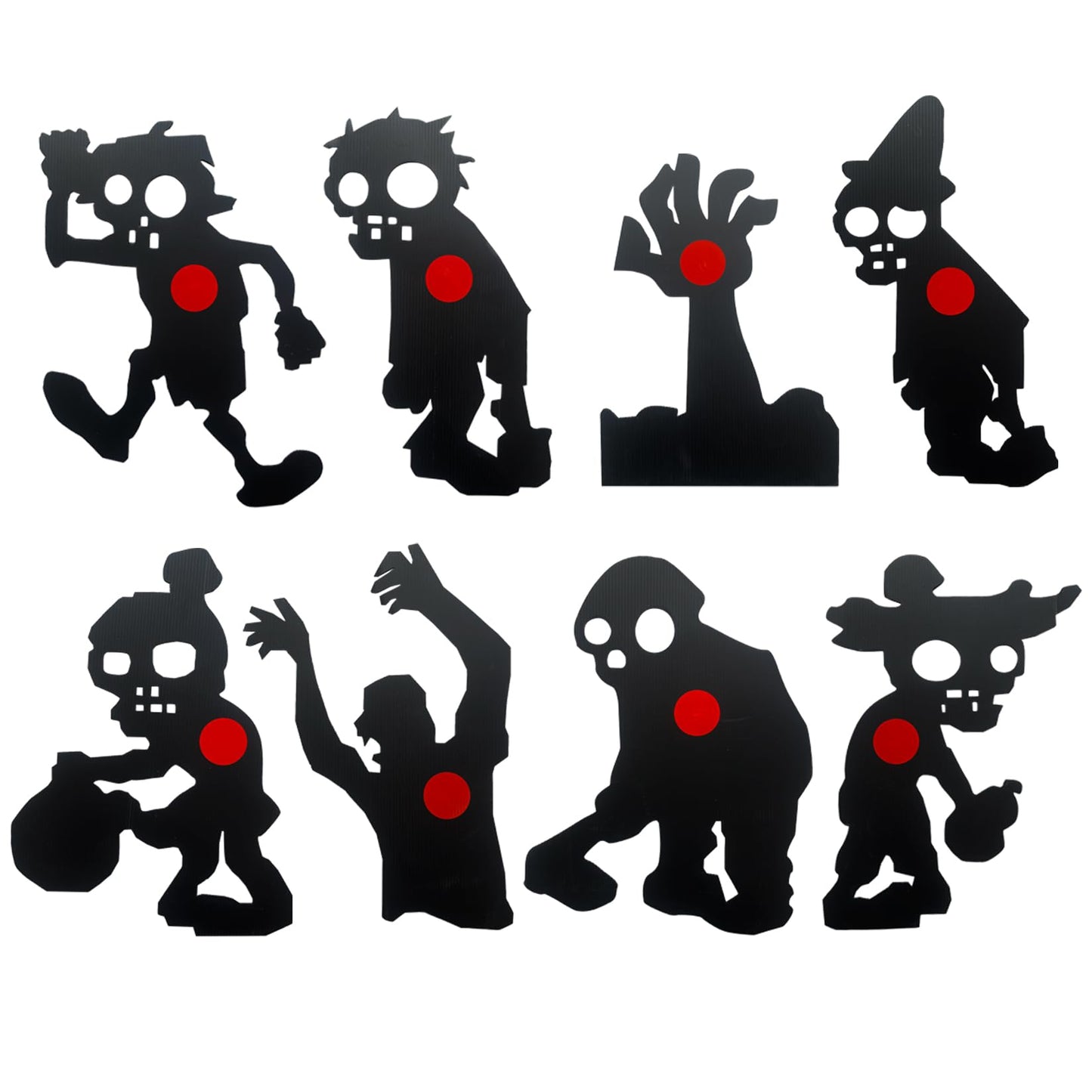 8 Zombie Waterproof Target, 12 * 16 Inch Different Black Skeleton Targets for Backyard, Field, Range Silhouette Targets with Stakes