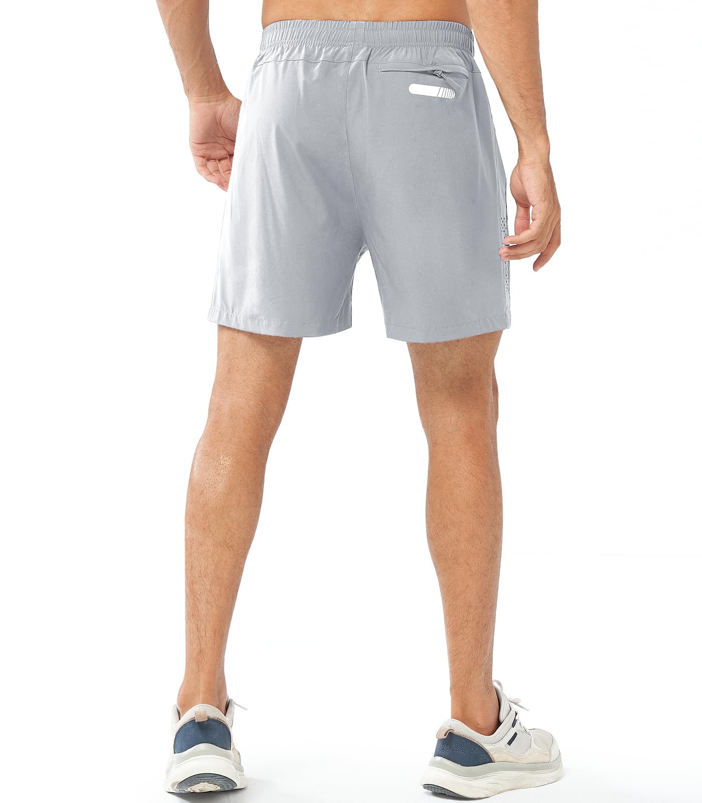 NORTHYARD Men's Athletic Running Shorts Gym Workout 7"/9"/5" Quick Dry Lightweight Sports Basketball Tennis 3 Zipper Pockets GREY-5inch 4XL