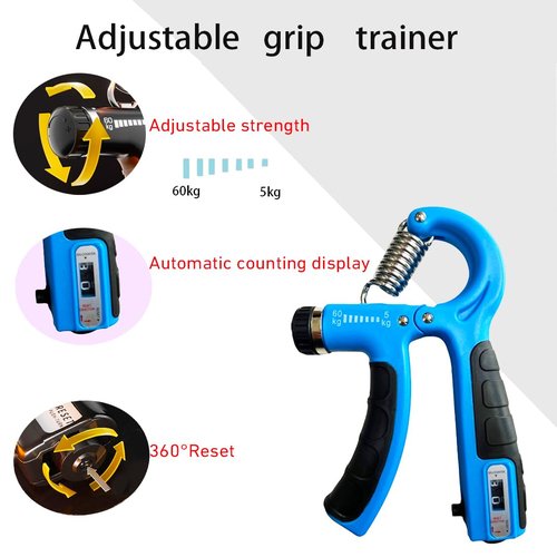 PCSCER 2 Pack Hand Grip Strength Trainer for Muscle Building with Counter, Adjustable Resistance 10-130 lbs, Wrist Forearm strengthener Finger strengthener (Black)