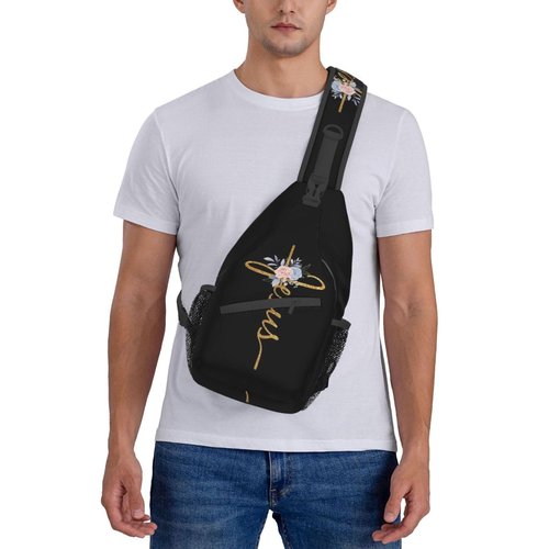 MANQINF Jesus Sling Bag,Casual Crossbody Backpack Shoulder Chest Bag for Women Men Travel Hiking Daypack
