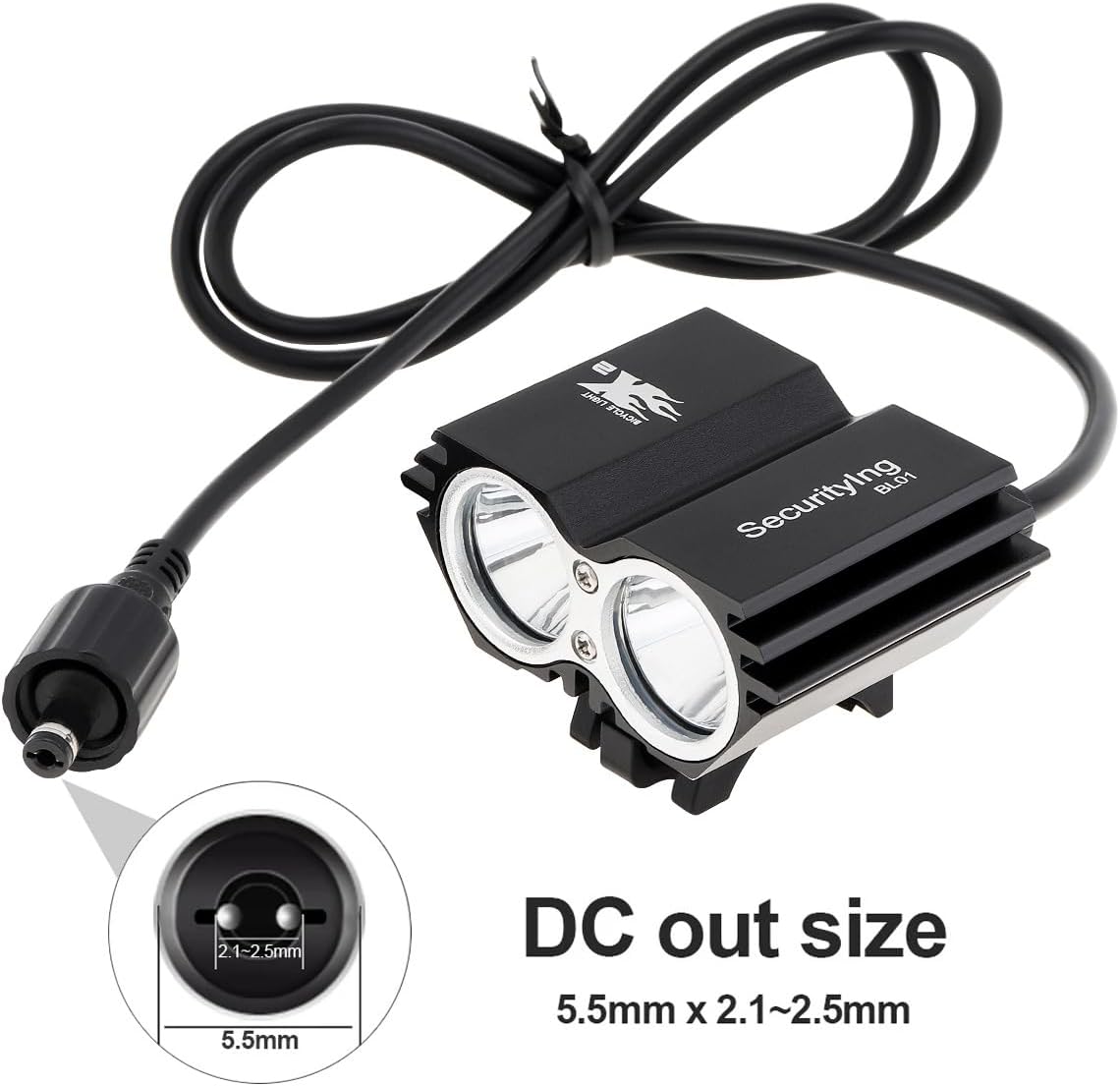 Waterproof 700 Lumens LED Bicycle Light 4 Modes Super Bright Bike Lamp Headlight + 8.4V Rechargeable Battery Pack + Charger for Camping, Cycling, Hiking, Riding