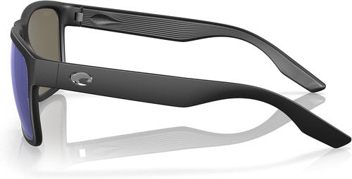 Costa Man Sunglasses Matte Black Frame, Blue Mirror Lenses, 59MM