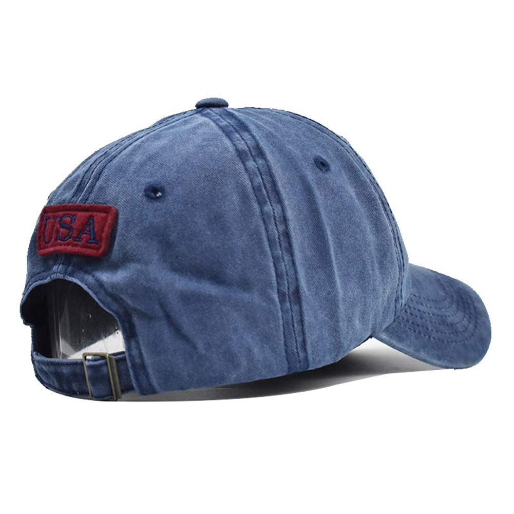 Washed American Flag Baseball Cap Retro Adjustable Sun Dad Gift Hats for Men Women Fashion Trucker Cap Unisex Navy