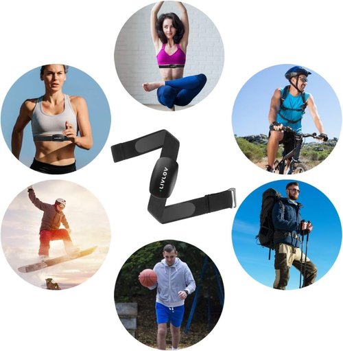 LIVLOV Heart Rate Monitor Replacement Strap, Chest Replacement Strap Compatible with Wahoo Tickr Polar H7 Garmin HRM Coospo, IP67 Waterproof, Adjustable Soft Size M to XXL