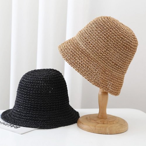 Women's Hollow Mesh Bucket Hats for Summer Casual Beach One Size Foldable Fishing Sunhats Khaki