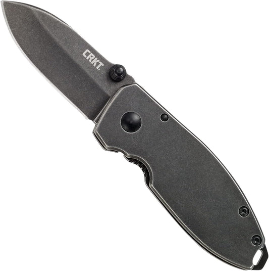 CRKT Squid Everyday Carry EDC Pocket Folding Knife with Frame Lock: Stainless Steel Plain Edge Blade, Stainless Steel Handle, Pocket Clip, 2490KS