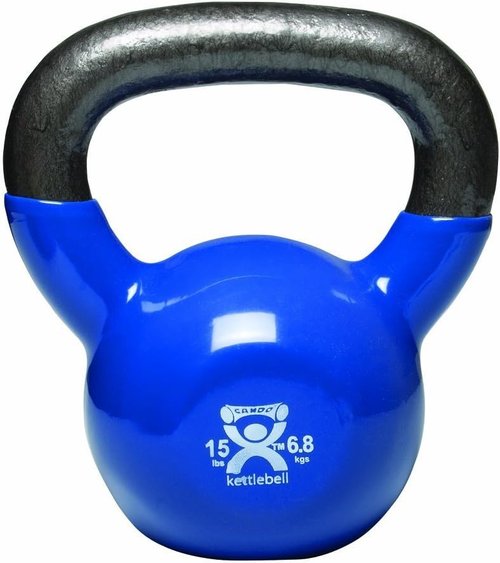 CanDo Vinyl-Coated Kettlebell, Red, 7.5 Pound