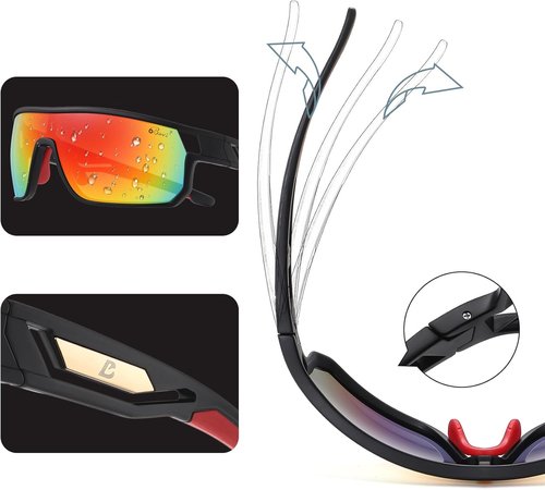 Bevi Polarized Sports Sunglasses TR90 Unbreakable Frame for Men Women Running Cycling Baseball