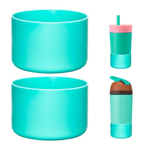 Prurex 2 Pack Silicone Boot Protector | Compatible with Owala 24/40oz Travel Tumbler, 12oz Kids Insulation & 14oz Flip Water Bottle | Fits 2.75-2.85" Base | Noise Resistant (Teal)