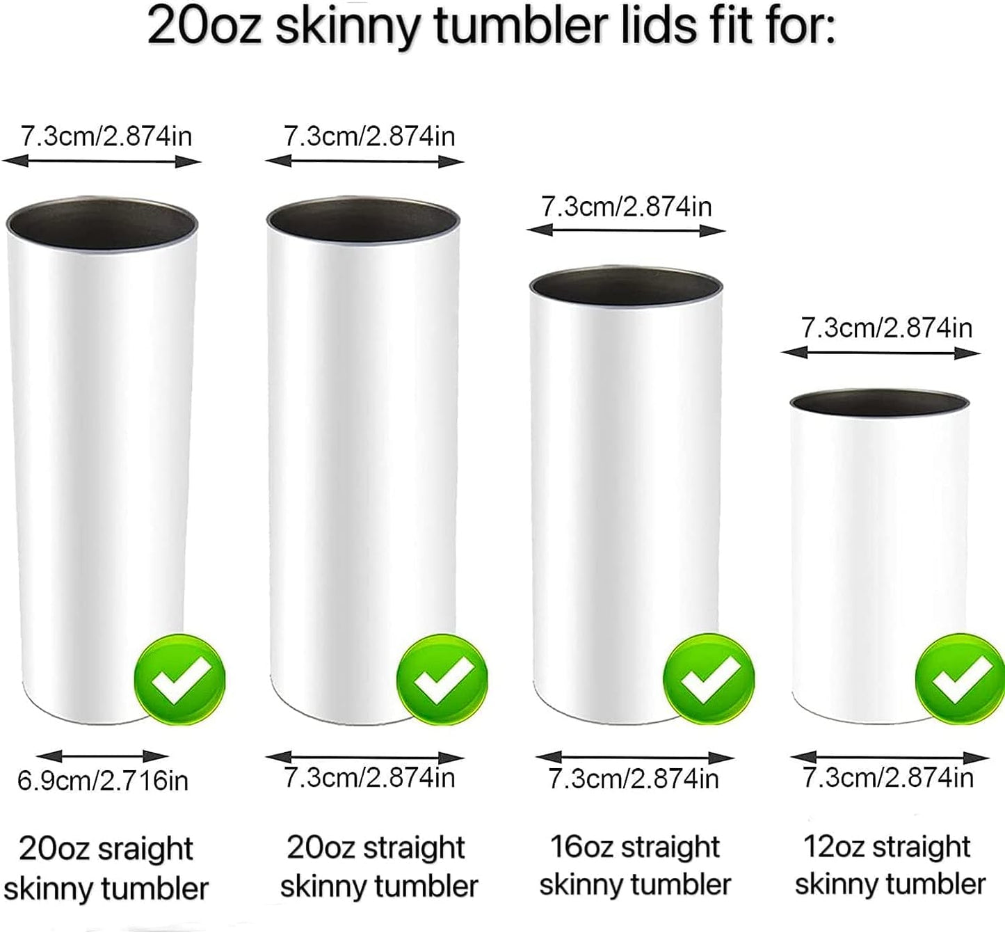 20 oz skinny tumbler lid replacement Plastic Lids Splash Resistant Covers Spill Proof Skinny Cup Covers for Mouth Tumbler Cooler Cup (Clear, 2Pack)