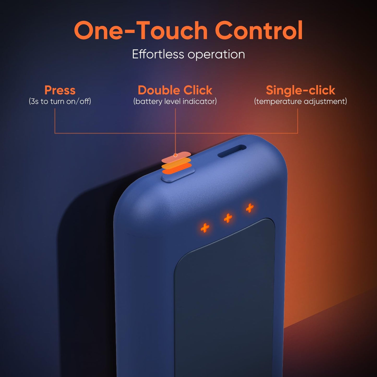 AI Hand Warmers Rechargeable, Reusable Portable Electric Hand Warmer, Fast Intelligent Heating in 1 Second, Gifts for Christmas, Outdoor, Golf, Hunting, Camping Accessories Blue 2Pack