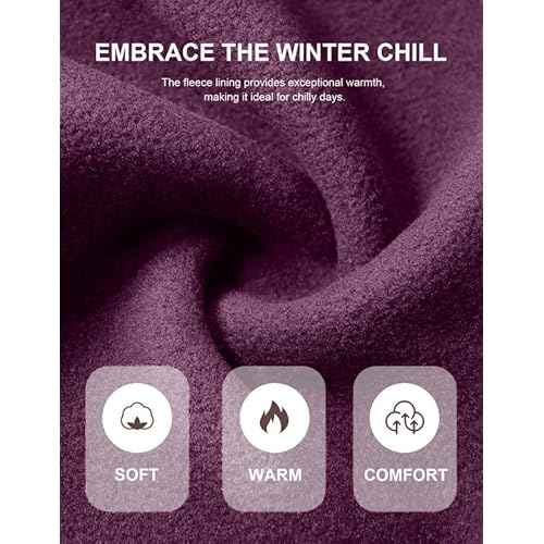 YADIFEN Women Thermal Underwear Set,Long Johns for Women Base Layer with Fleece Lined Long Underwear Top Bottom Cold Weather Purple