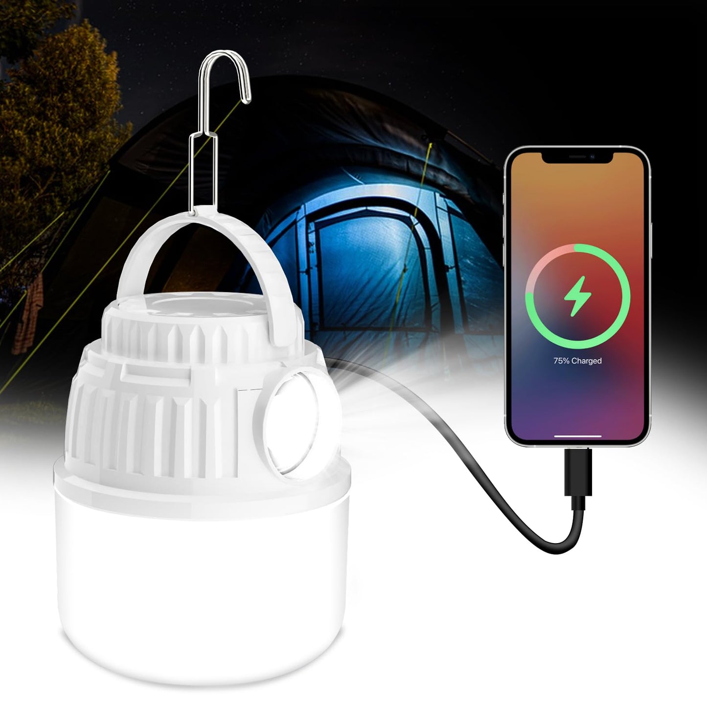 AROPEEN Camping Lantern Rechargeable, High Lumens Lantern Flashlight IP64 Waterproof & Dustproof Battery Powered Lantern, Camp Lights for Hiking Fishing Night Market Stalls Hurricanes Emergency